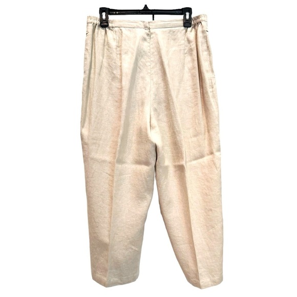 Linea by Louis Dell’Olio Size L 100% Linen Back Zip Stretch Waist Side Pockets - Picture 2 of 9